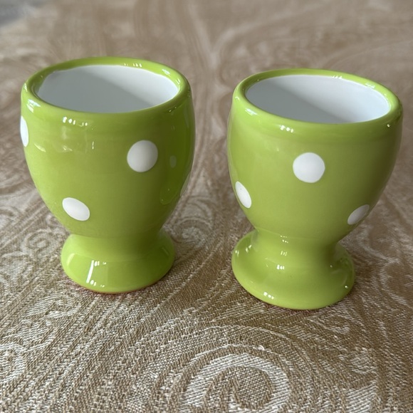City to Cottage Polka Dot Egg Cups, set of 2 - Picture 2 of 4